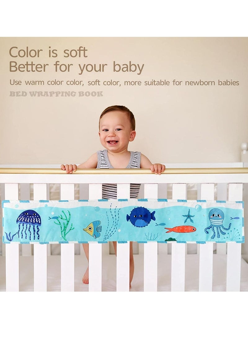 SYOSI Black and White Cloth Books High Contrast Baby Cloth Book for Early Education, Infant Tummy-time Mat, Three-Dimensional Can Bitten and Tear Not Rotten Paper 0-3 Y Baby Toys Underwater World - Image 3