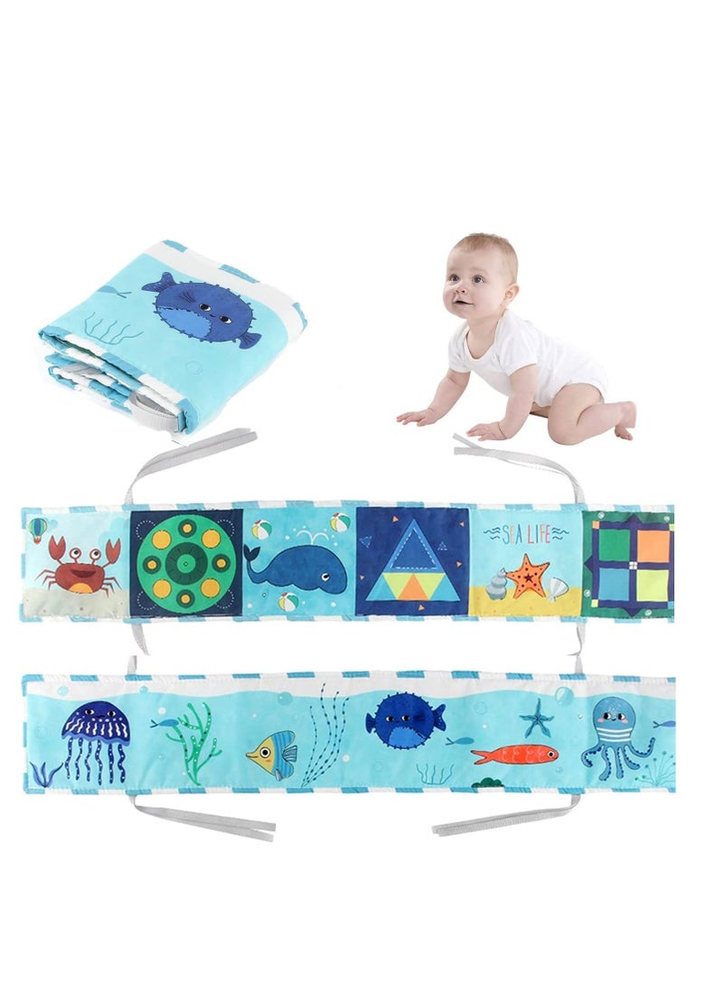 SYOSI Black and White Cloth Books High Contrast Baby Cloth Book for Early Education, Infant Tummy-time Mat, Three-Dimensional Can Bitten and Tear Not Rotten Paper 0-3 Y Baby Toys Underwater World - Image 1