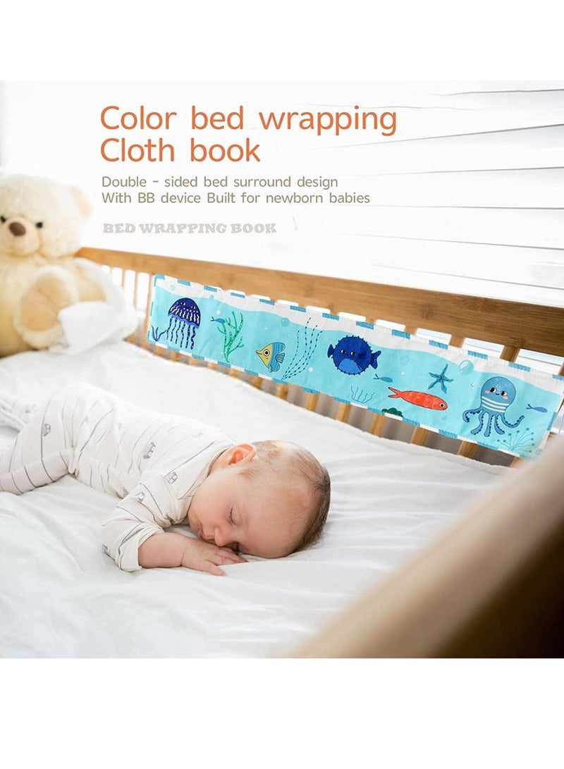 SYOSI Black and White Cloth Books High Contrast Baby Cloth Book for Early Education, Infant Tummy-time Mat, Three-Dimensional Can Bitten and Tear Not Rotten Paper 0-3 Y Baby Toys Underwater World - Image 2