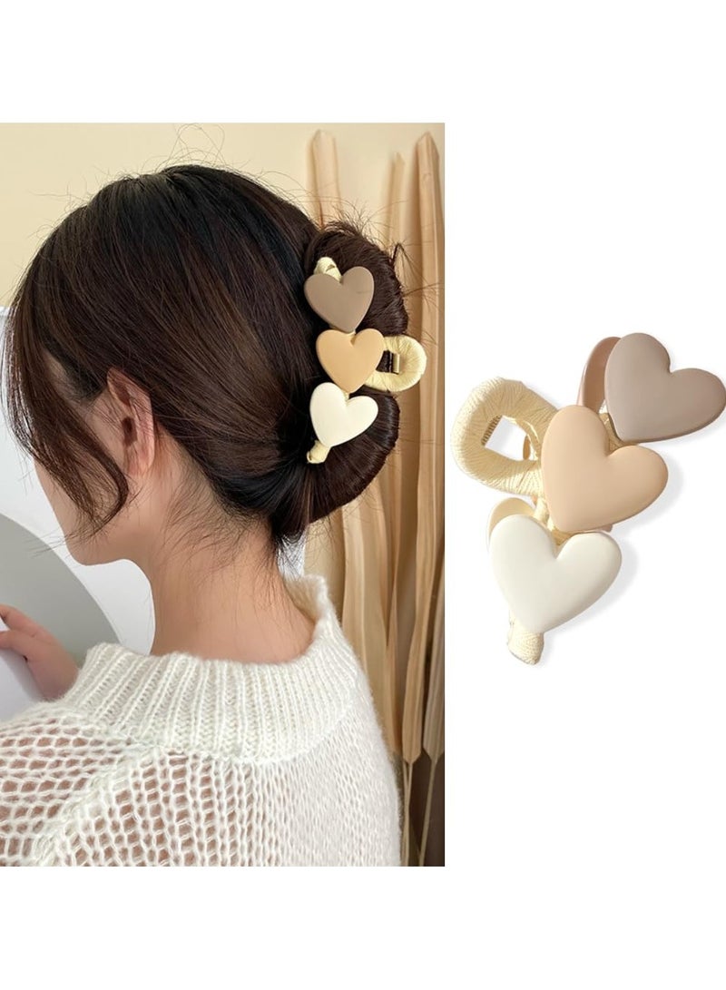 Goolsky Korean Sweet Heart-Shaped Hair Clip for Women, Crab Claw Hairpin, Bohemian Style Hair Accessory, Fashionable Headwear Gift, 1pc. - Image 1
