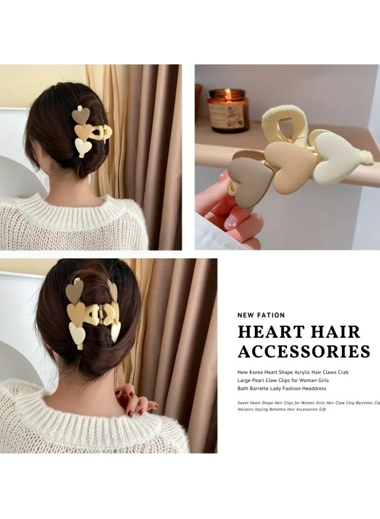 Goolsky Korean Sweet Heart-Shaped Hair Clip for Women, Crab Claw Hairpin, Bohemian Style Hair Accessory, Fashionable Headwear Gift, 1pc. - Image 2