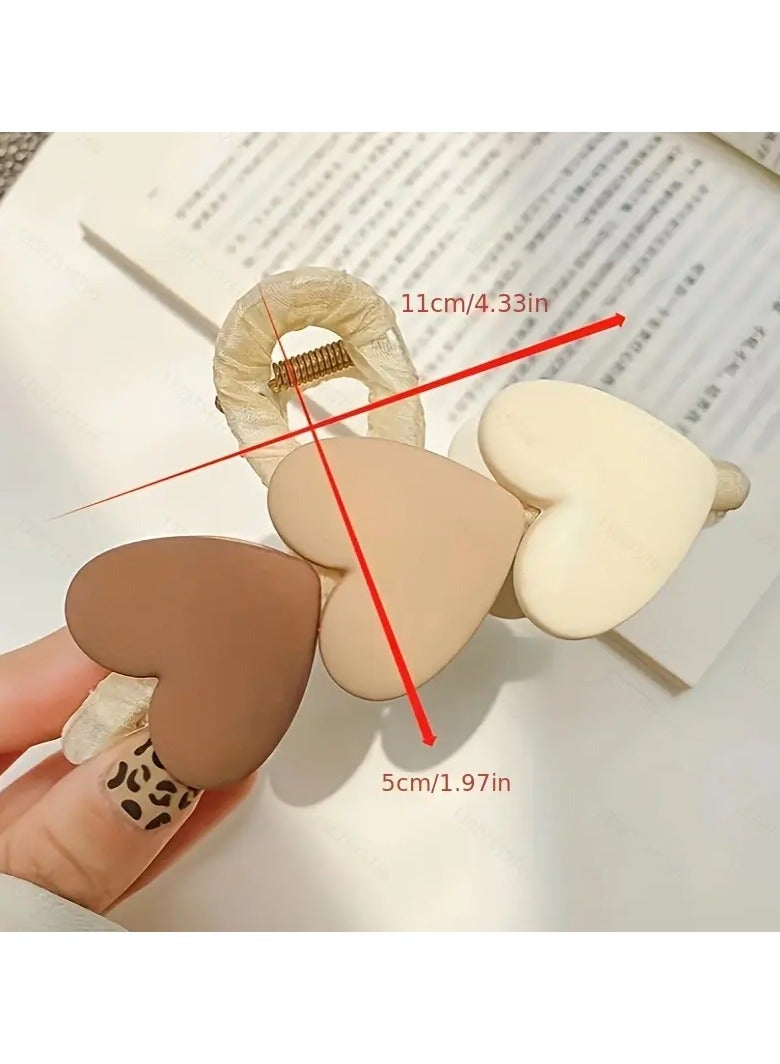 Goolsky Korean Sweet Heart-Shaped Hair Clip for Women, Crab Claw Hairpin, Bohemian Style Hair Accessory, Fashionable Headwear Gift, 1pc. - Image 4