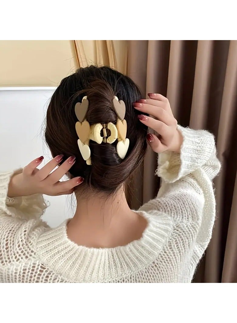 Goolsky Korean Sweet Heart-Shaped Hair Clip for Women, Crab Claw Hairpin, Bohemian Style Hair Accessory, Fashionable Headwear Gift, 1pc. - Image 5