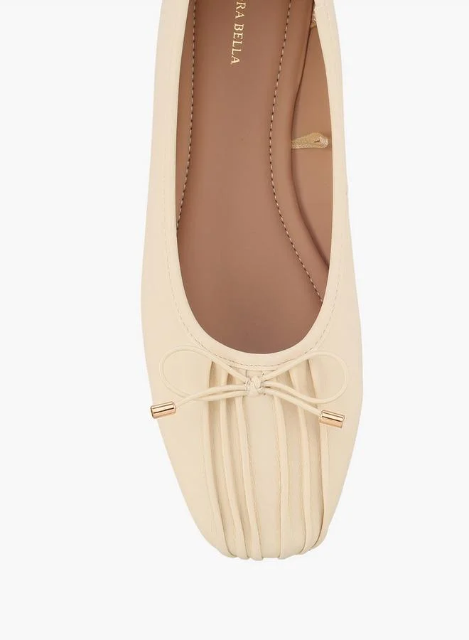 Flora Bella By Shoexpress CREAM Women Bow Ballerina Shoes for Women | Best Price UAE