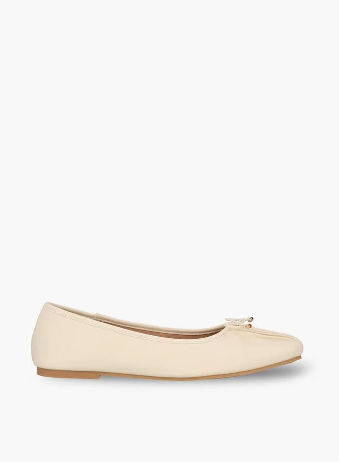 Flora Bella By Shoexpress CREAM Women Bow Ballerina Shoes for Women | Best Price UAE