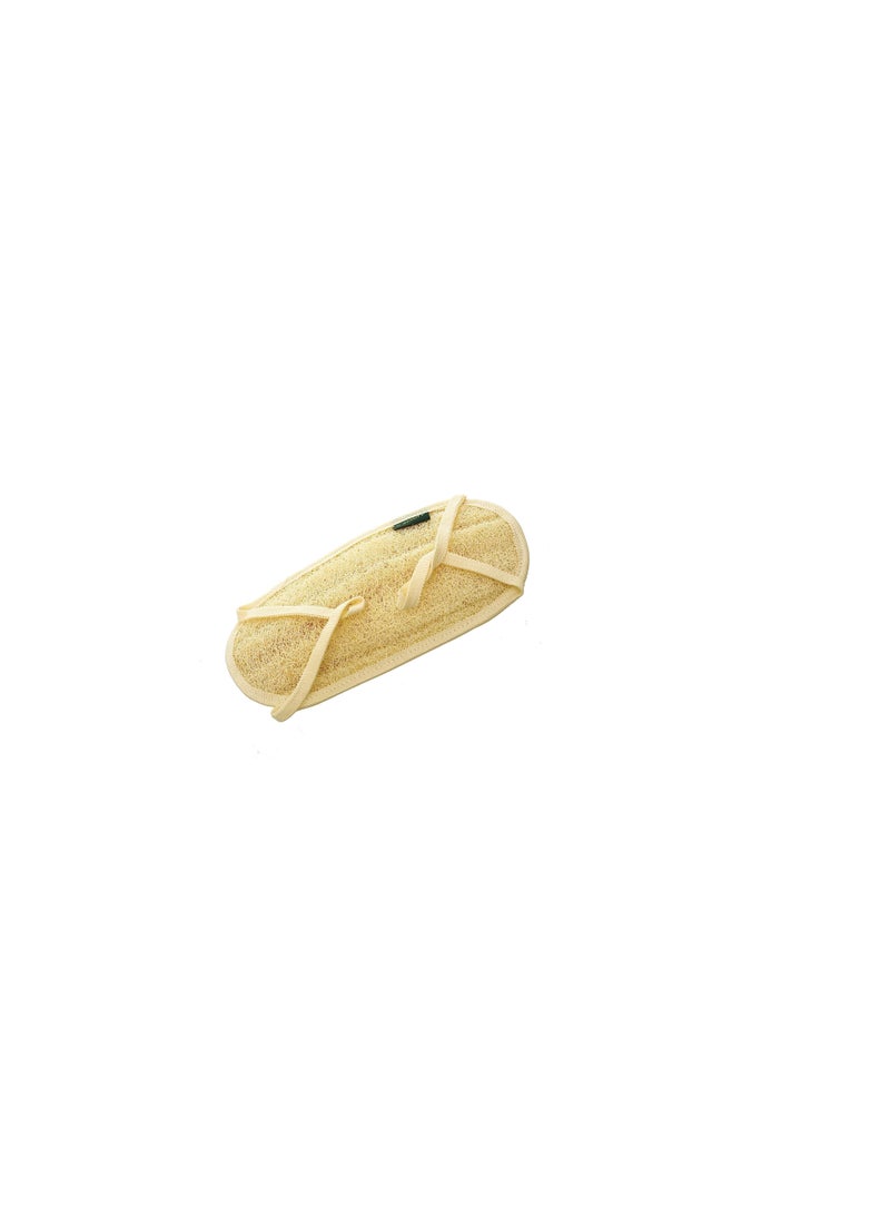G-BEAUTY G-Beauty GBY-016 Natural Oval Double Face Massage Loofah With Fabric Handle For Bath Spa and Shower - Beige  - Image 2