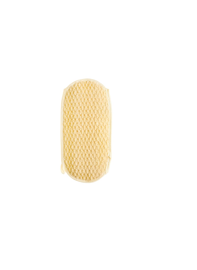 G-BEAUTY G-Beauty GBY-016 Natural Oval Double Face Massage Loofah With Fabric Handle For Bath Spa and Shower - Beige  - Image 3