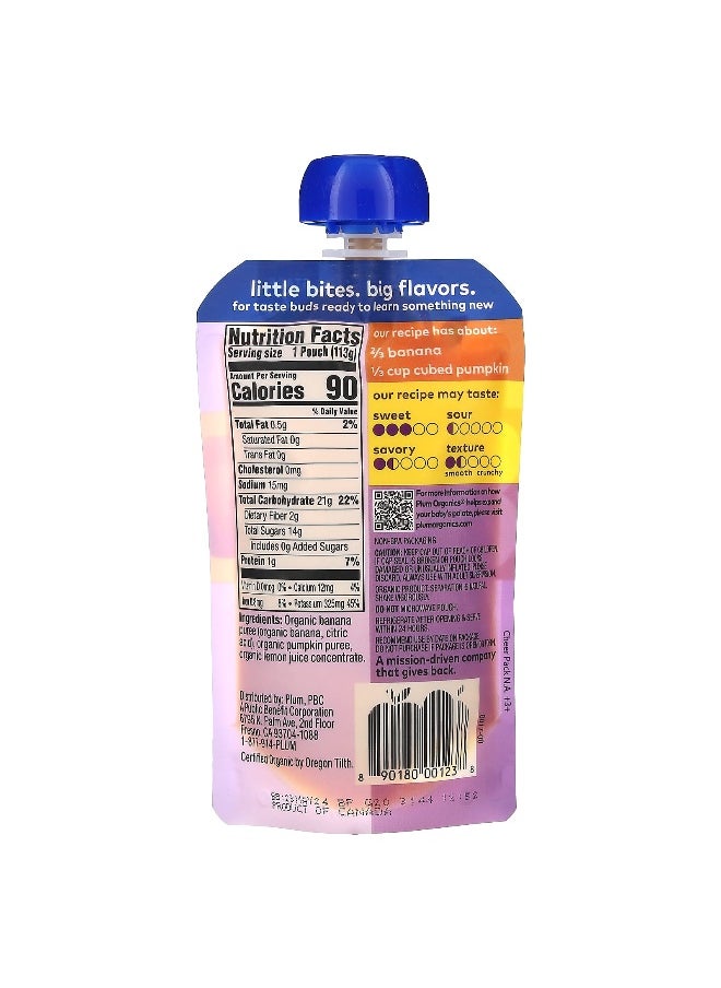 Plum Organics Plum Organics, Organic Baby Food, 6+ Months, Banana + Pumpkin, 4 oz (113 g)  - Image 2