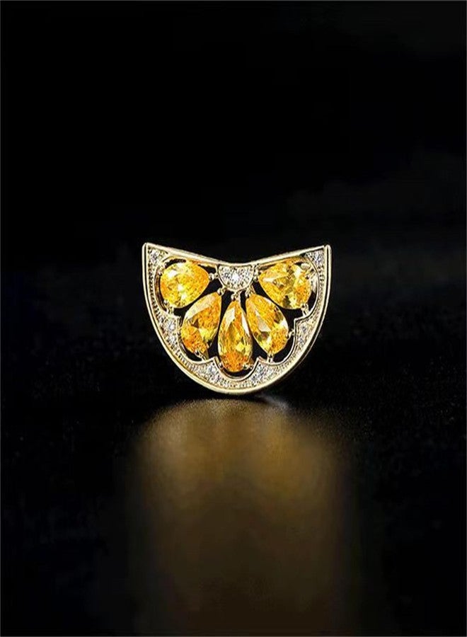 RLHRNDE Cute Lemon Brooch Pin for Women Rhinestone Fruit Little Brooch Sparkling Crystal Strawberry Cherry Enamel Pin Christmas Birthday Art Deco Jewelry Gifts (Lemon Slice) - Image 5