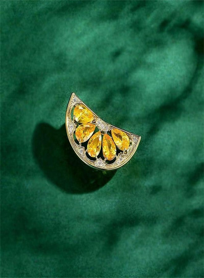 RLHRNDE Cute Lemon Brooch Pin for Women Rhinestone Fruit Little Brooch Sparkling Crystal Strawberry Cherry Enamel Pin Christmas Birthday Art Deco Jewelry Gifts (Lemon Slice) - Image 4