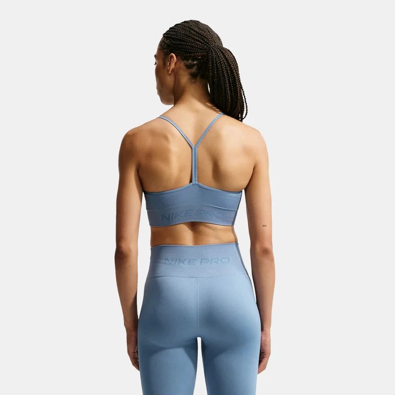 Nike Blue Women's Pro Seamless Dri-FIT Light-Support Padded Training Sports Bra for Women | Best Price UAE