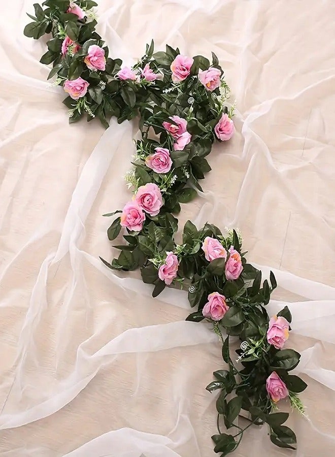 MASIA 3pcs Artificial Pink Rose Branches - An Elegant Touch of Timeless Beauty - artificial rose branches, artificial pink roses, flower decor, party decorations, wedding decorations, home decor, garden decor, gifts, birthday, Halloween, Valentine's Day, Mother's Day. - Image 5