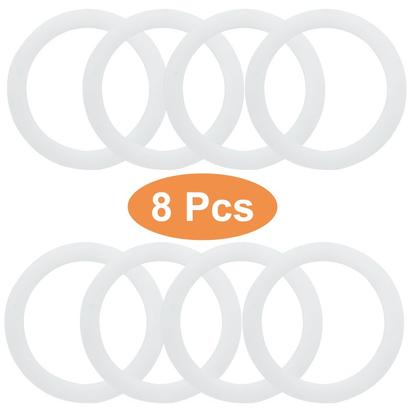 Coufce 8 PCS 2.2 Inch Silicone Sealing Rings Gaskets White Food Grade Rubber Seals Spare Silicone Replacement Gasket for Plastic Mason Jar Lids Glass Jars - Image 5