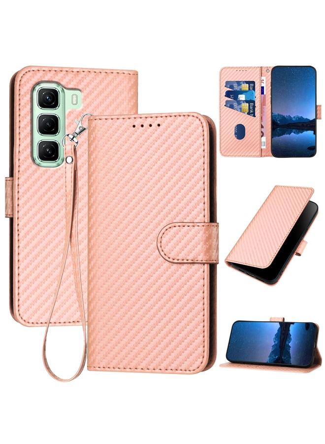 S-TOP Case For Infinix Hot 50 5G YX0070 Carbon Fiber Buckle Leather Phone Case with Lanyard - Image 1