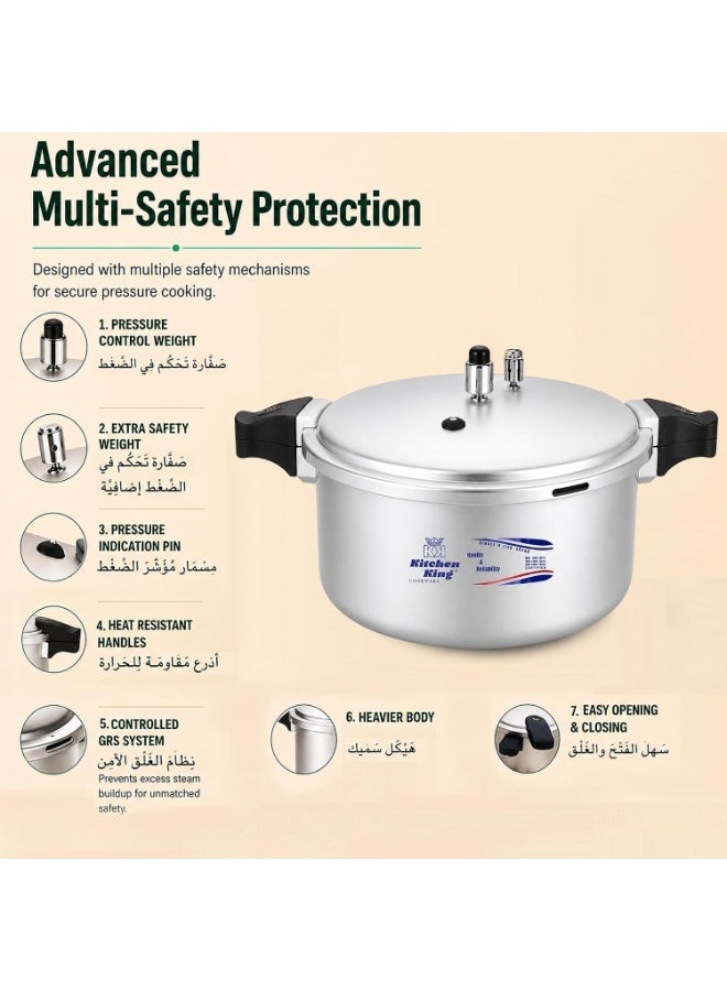 Kitchen King 20 ltrLiters kk Kitchen King Blaze Pressure Cooker, Safe, Durable Anodized Aluminium, Satin Finish, Pressure Control, Extra Safety, Indication Pin, Easy Opening, Controlled GRS, Heat Resistant Handle (20 Liters) silver - Image 5