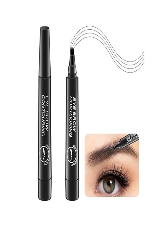 KICKZU 4 Tip Brow Pen | Brow Pencil | Eyebrow Pencil Waterproof & Lasts Upto 18hrs | Pigmented Eyebrow Pencil | Long Lasting & Natural Finish | Makeup Pen | Travel Eyebrow Pencil Black - Image 1