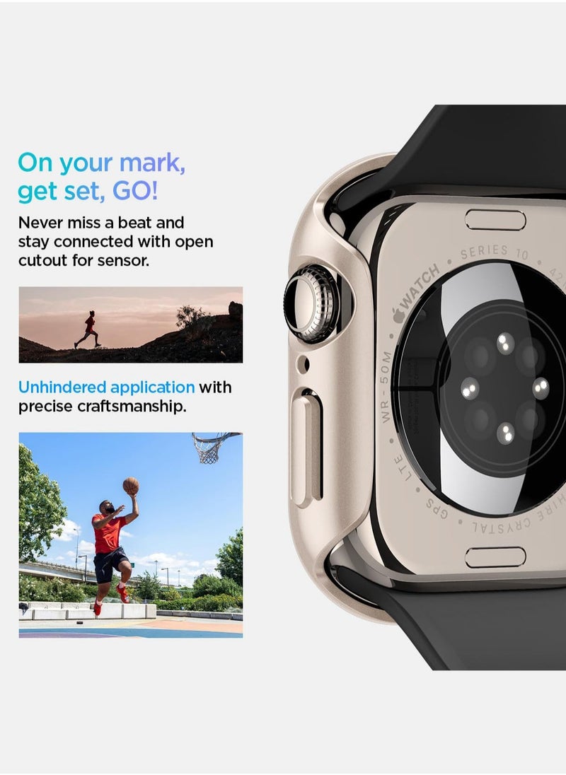 Spigen Thin Fit Apple Watch Series 10 (42mm) Case Cover (2024) - Starlight  - Image 5