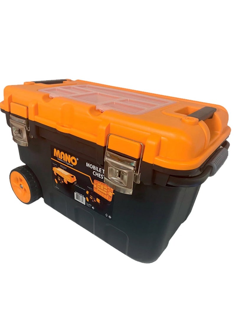 MANO TKM-28 Mobile Tool Chest with Metal Latch – 646x415x390mm Mano Toolbox with Wheels - Image 1
