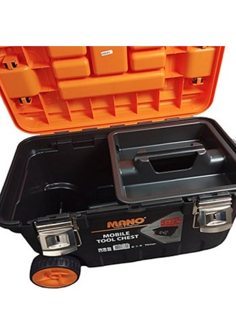 MANO TKM-28 Mobile Tool Chest with Metal Latch – 646x415x390mm Mano Toolbox with Wheels - Image 4