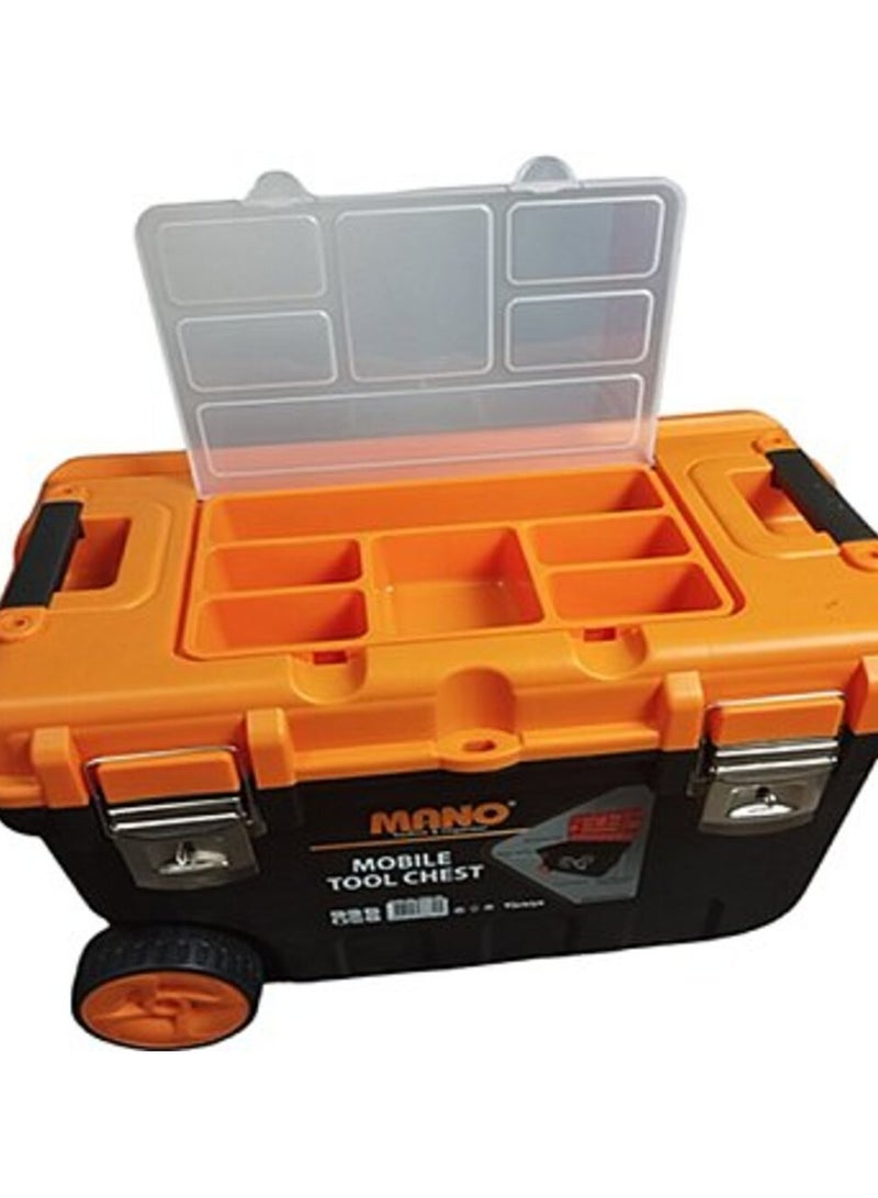 MANO TKM-28 Mobile Tool Chest with Metal Latch – 646x415x390mm Mano Toolbox with Wheels - Image 5