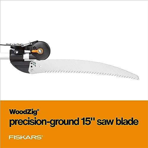 Fiskars 2-in-1 Extendable Tree Pruner and Pole Saw (Extends 7.9 - 12 feet) with Rotating Head, Pruning Stik Model with15-Inch Double-Grind Saw Blade, and Double Locking System - Image 4