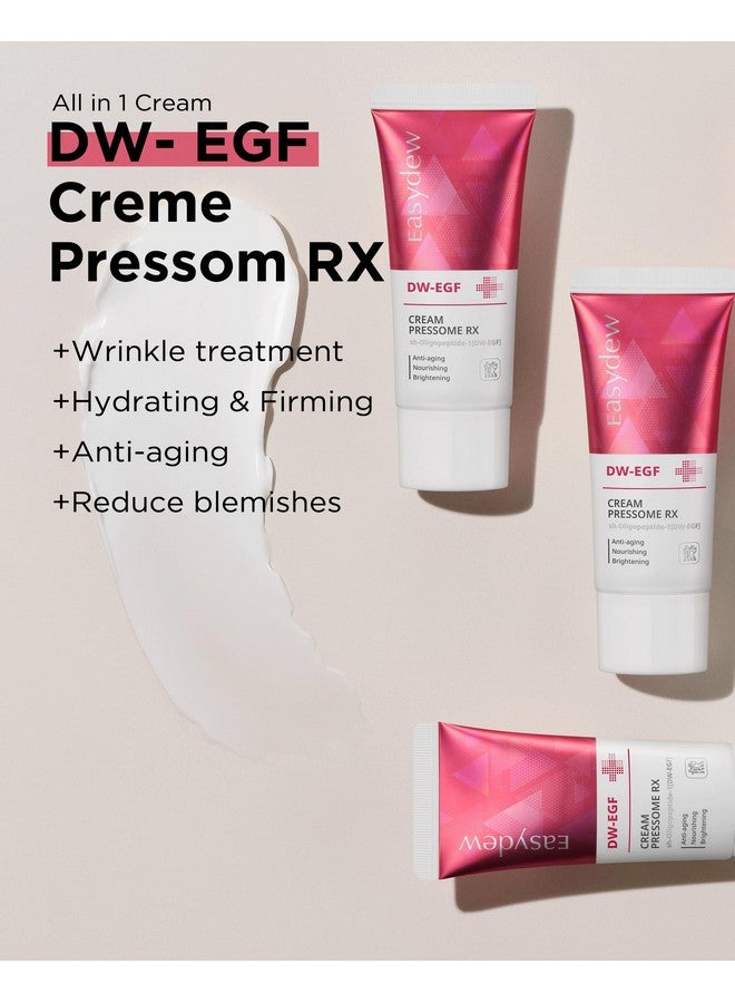 EASYDEW DW-EGF Peptide Pressome RX Cream - Korean Anti Aging Face Moisturizer for Firmness & Elasticity with EGF, Ceramide, Hyaluronic Acid - Soften & Reduce the Appearance of Wrinkles, 1.01oz. 3 Pack - Image 2