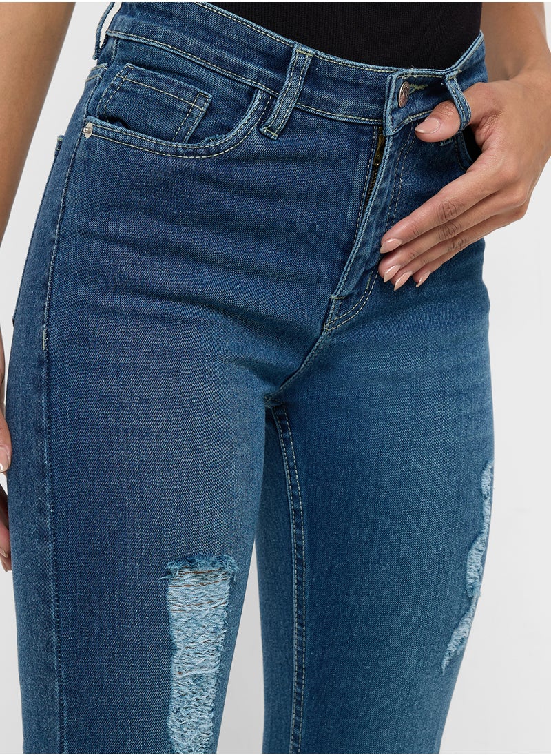 Ginger Ripped Mid Rise Skinny Jeans  - Image 4