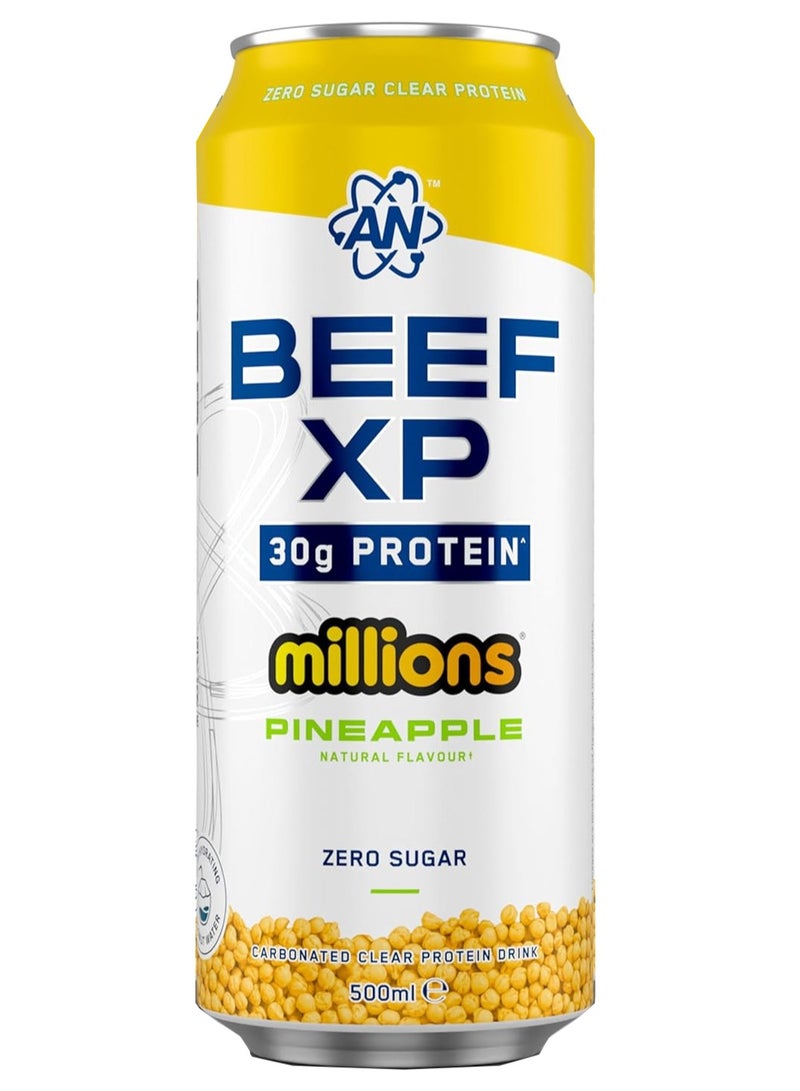 Applied Nutrition Beef-XP Clear Protein Drink, Millions Pineapple Flavor, Ready-to-Drink, Dairy-Free, 500ml - Image 1