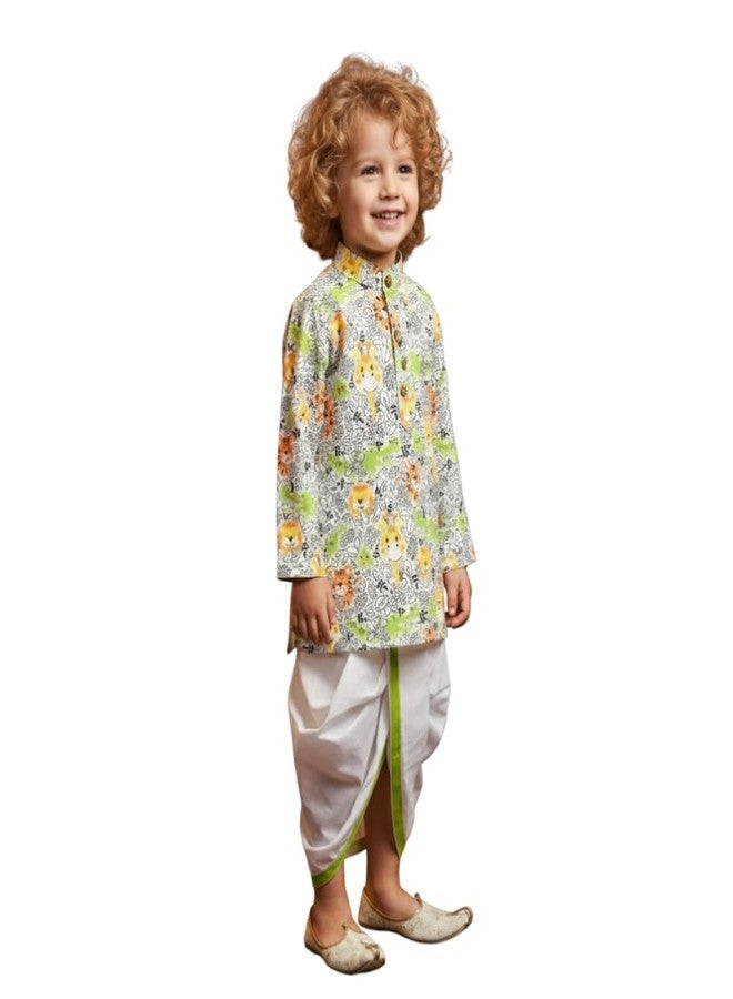 A.T.U.N. (ALL THINGS UBER NICE) Jungle Print Kurta & Dhoti Set - Image 1