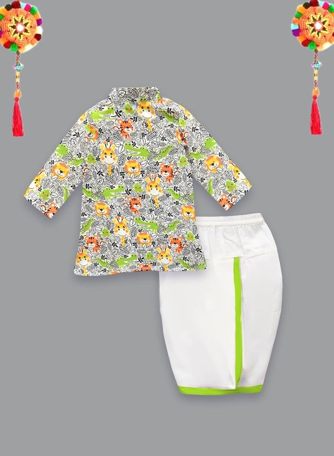 A.T.U.N. (ALL THINGS UBER NICE) Jungle Print Kurta & Dhoti Set - Image 3