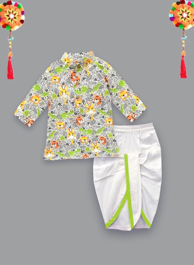 A.T.U.N. (ALL THINGS UBER NICE) Jungle Print Kurta & Dhoti Set - Image 2