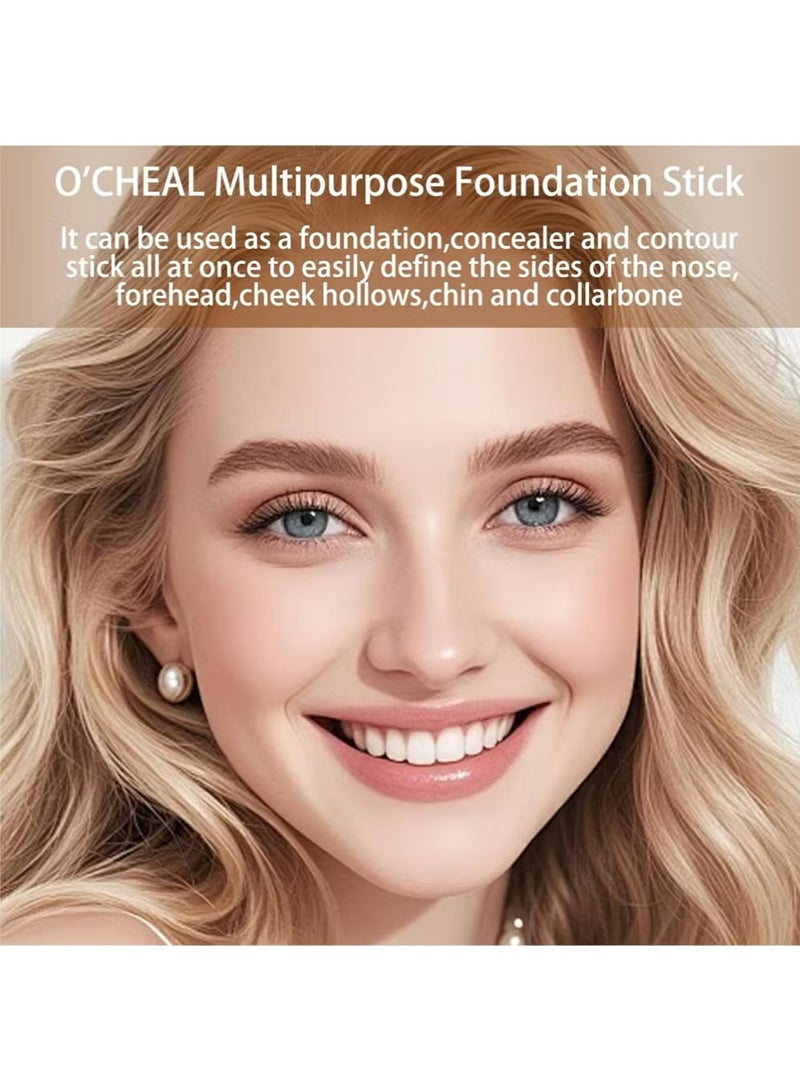 OCHEAL Hydrating Concealer Stick, Full Coverage Face Makeup for All Skin Types, Moisturizing, Long Lasting, Waterproof, Brighten, Lightweight Tinted Contour Stick Foundation for Women (Natural) - Image 5