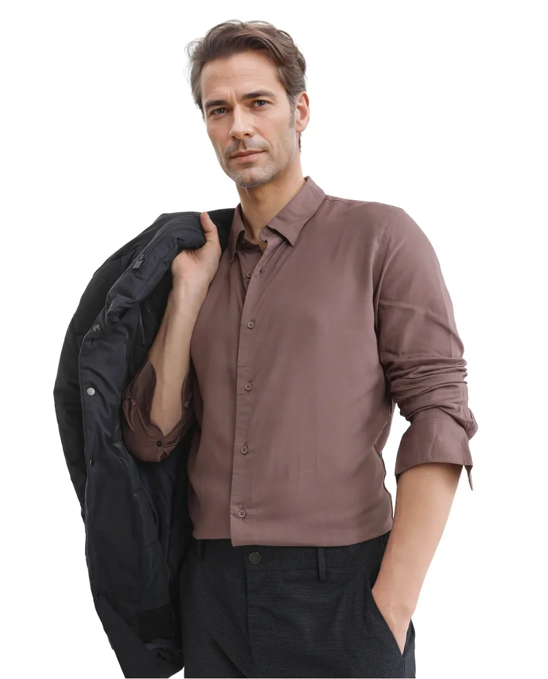 Rare Rabbit Men's Solid Formal Shirt