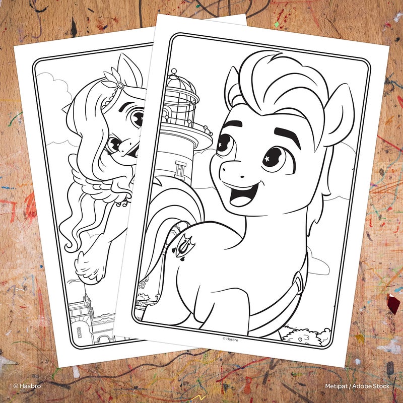 My Little Pony 48 Page Color and Trace Coloring Book with 8 Tracing Sheets and Stickers Bendon 51408 - Image 4