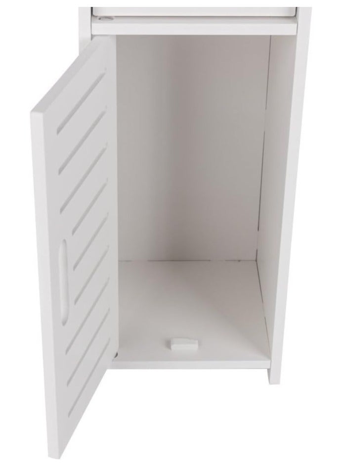 TPGP Bathroom Storage Accessories Floor Standing Waterproof Cabinet Bathroom White Robust Bathroom Furniture Bathroom Toilet Silm Shelf Bathroom Organizer Tall Cupboard-80x21.5x22cm - Image 2