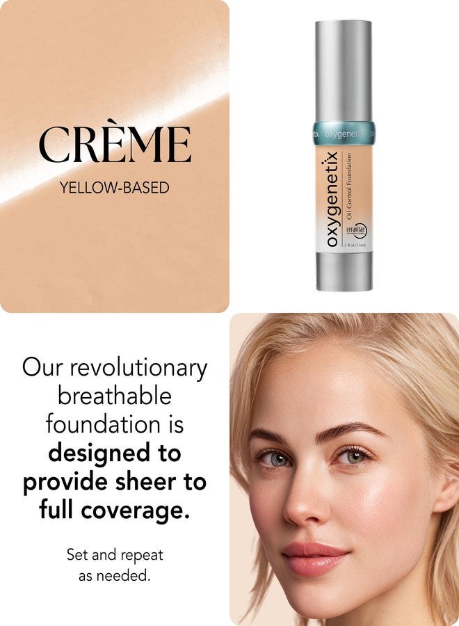 Oxygenetix Oil Control Foundation – Creme | Breathable Makeup for Face | Lightweight, Non-Comedogenic Coverage with Salicylic Acid | Longwear Foundation for Oily or Sensitive Skin - Image 4