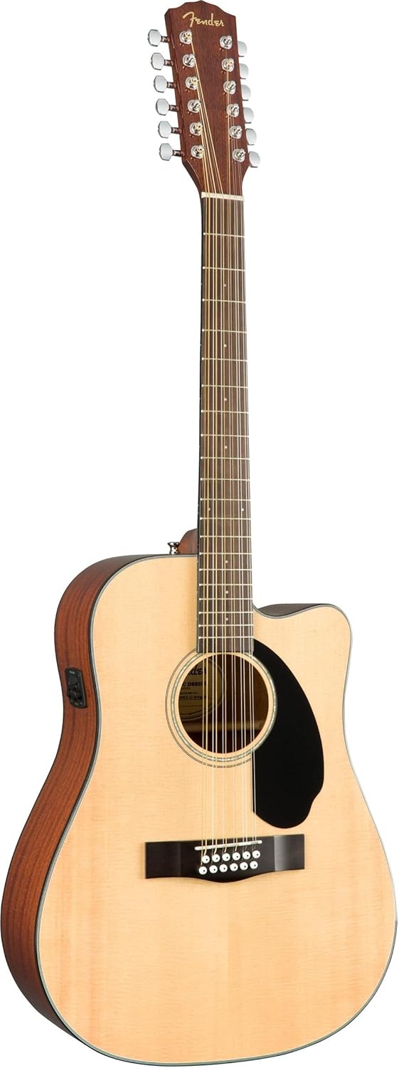 FENDER Fender 12String Acoustic Electric Guitar with 2Year Warranty with Fishman Acoustic Guitar Pickup with Tuner and Equalizer Rounded Walnut Fingerboard Glossed Natural Finish Mahogany Body  - Image 3