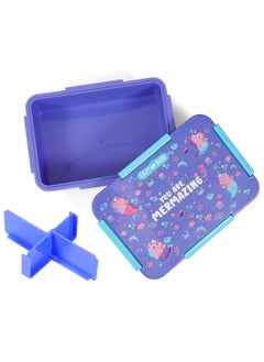 Eazy Kids صندوق غداء بنتو قابل للتحويل بمساحة 1 و2 و3 و4 حجرات بتصميم حورية البحر - أرجواني 850 مل  - Image 2