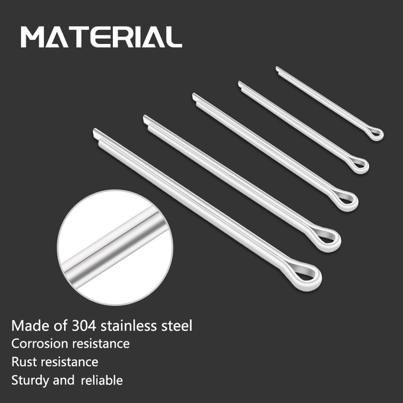 WMYCONGCONG 125 PCS 304 Stainless Steel Cotter Pin Assortment Kit Small Cotter Pins Set Carter Pins Kit for Automotive Mechanic Engine Repair - Image 3