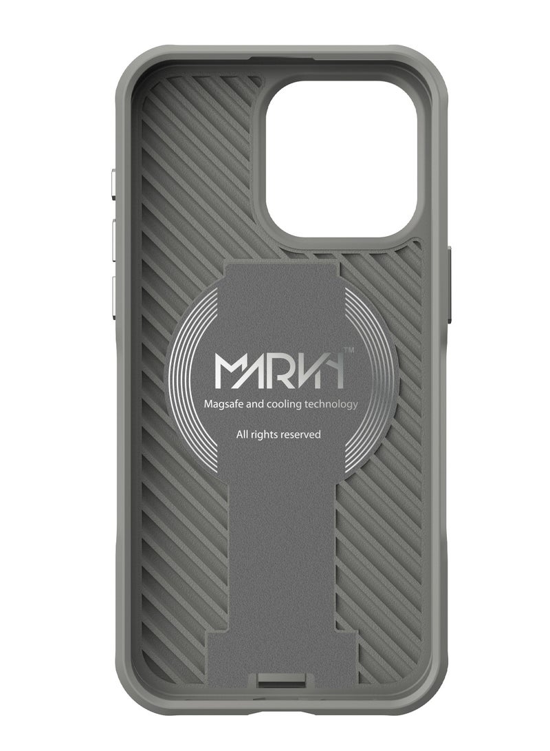 MARVN iPhone 15 Pro Case by MARVN Special Case for iPhone 15 Pro - Gray, Complete Protection, MagSafe, Cooling Technology, Flexible Grip, Metal Kickstand, Air Pocket Technology  - Image 5