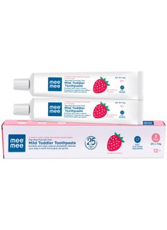 Mee Mee Fluoride-Free Baby Toothpaste for Kids and toddlers Fortified with Triple Calcium Phosphate Cavity Protection Oral Care Best for Baby 1-5 years 70 gram (Strawberry Pack of 2)