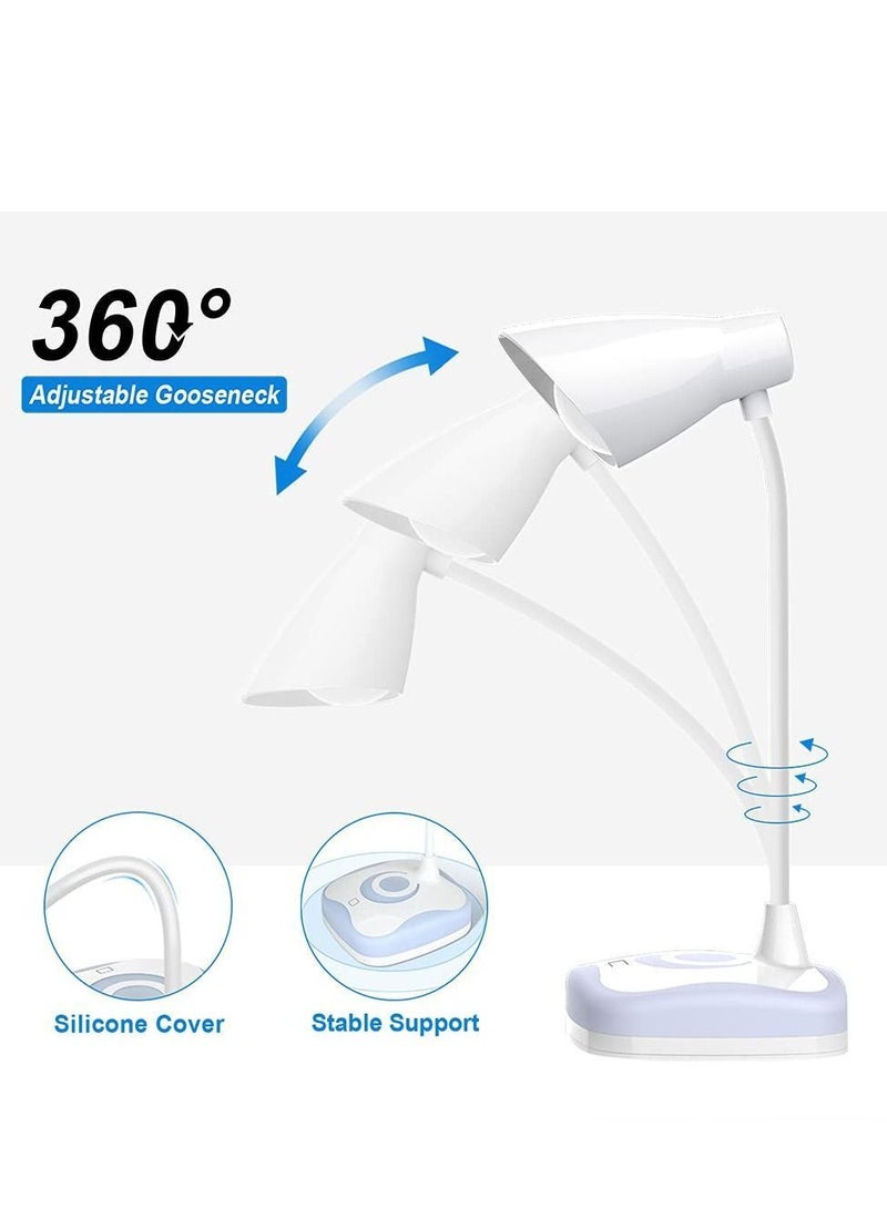 NIBEMINENT LED Desk Lamp, USB Rechargeable Table Lamp with 3 Levels Brightness Touch Sensor Control, Mood Light on Base Energy-Saving Portable Reading for Study Bedroom Office Working, Home  - Image 5