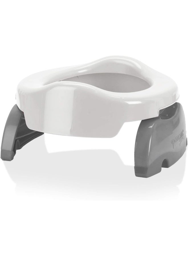 Kalencom Potette Plus 2-in-1 Travel Potty and Trainer Seat - Dual-Purpose Potty Training Toilet Seat - Portable Potty for Toddler Travel - with Durable, Lock-in Legs and Splash Guard - White/Gray - Image 4
