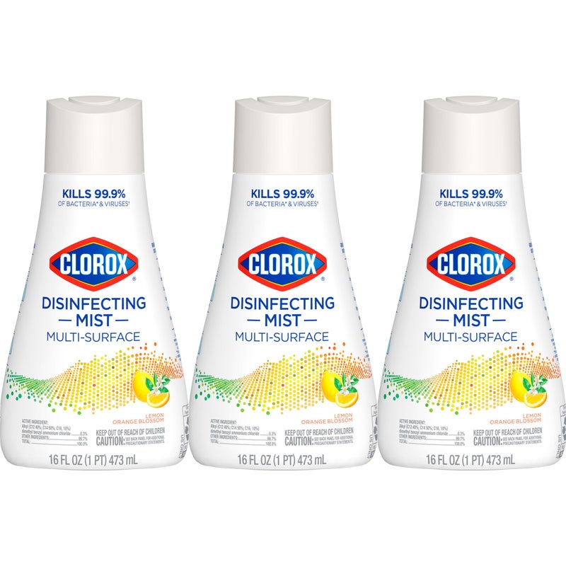 Clorox Disinfecting Mist, Lemon Orange Blossom, Disinfecting Refill, 16 Fluid Ounces, Pack of 3 - Image 1