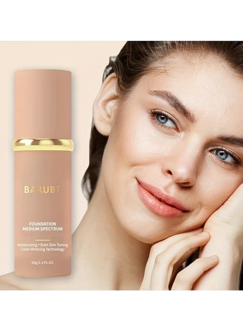 BARUBT Foundation Medium Spectrum 40g 4 in 1 Anti Aging Concealer Sun Protection Moisturizing Foundation Liquid with SPF 50 Hydrating Color Changing Cream Sweatproof Waterproof Makeup Sunscreen Serum Foundation - Image 1