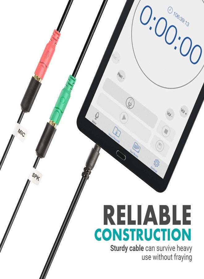 Movo TCB1 3.5mm TRS (Female) Microphone to TRRS (Male) Smartphone Adapter with Headphone Jack for iPhone and Android - Image 2