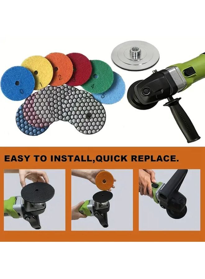 8pcs 4 Inch Dry Polishing Pads Kit For Angle Grinder Stone Granite Marble - Image 4