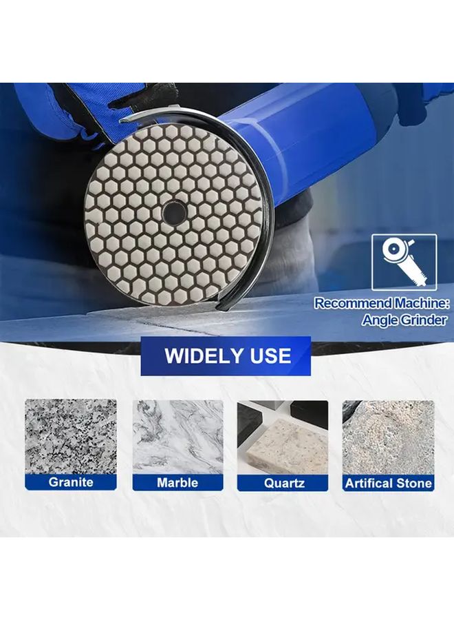 8pcs 4 Inch Dry Polishing Pads Kit For Angle Grinder Stone Granite Marble - Image 5
