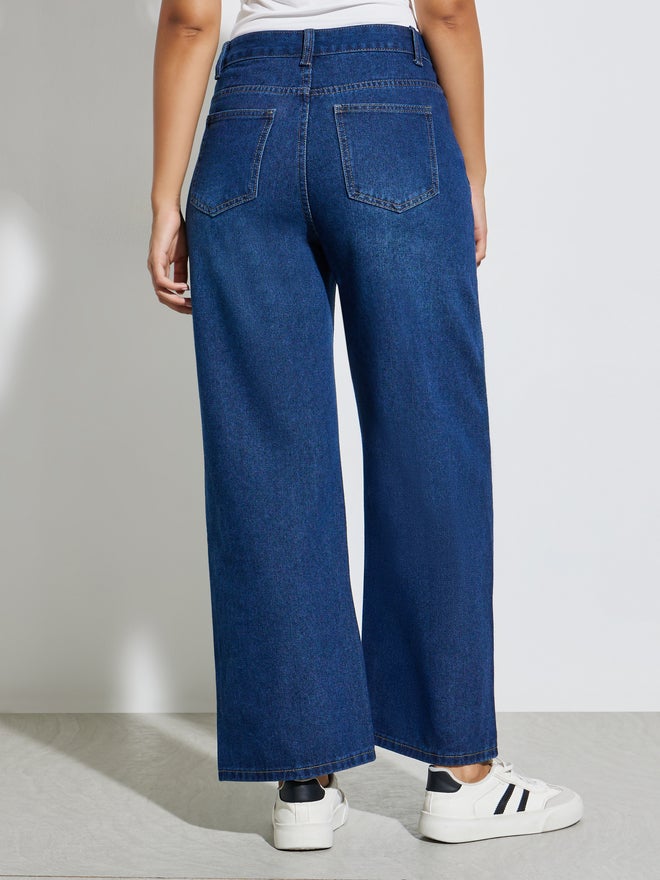 Styli Women Blue High Rise Wide Leg Jeans - Image 4