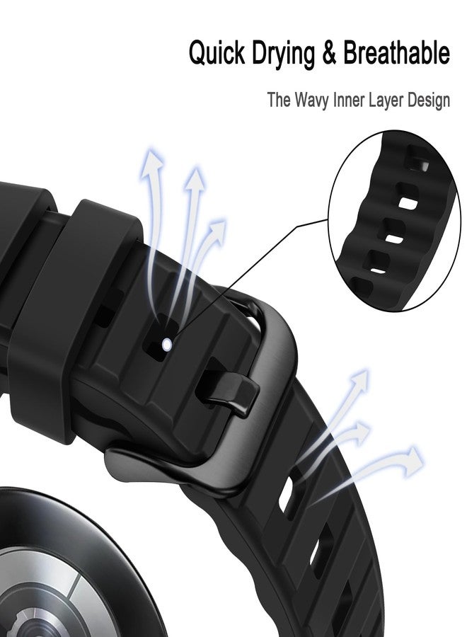 Tasikar No Gap Bands Compatible with Samsung Galaxy Watch 7/6/5/4 Band 40mm 44mm/Watch 6 Classic Band 43mm 47mm/Watch 5 Pro/4 Classic, Soft Silicone Sport Strap for Women Men, Black - Image 5